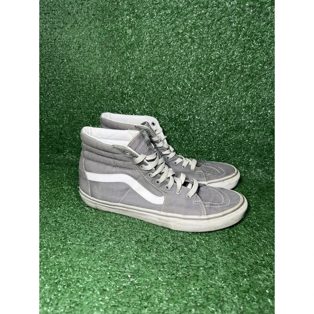 Vans Sk8 Hi Mens‎ Size 9.5 Grey Skate Shoes Old Skool Casual Comfort Sneakers